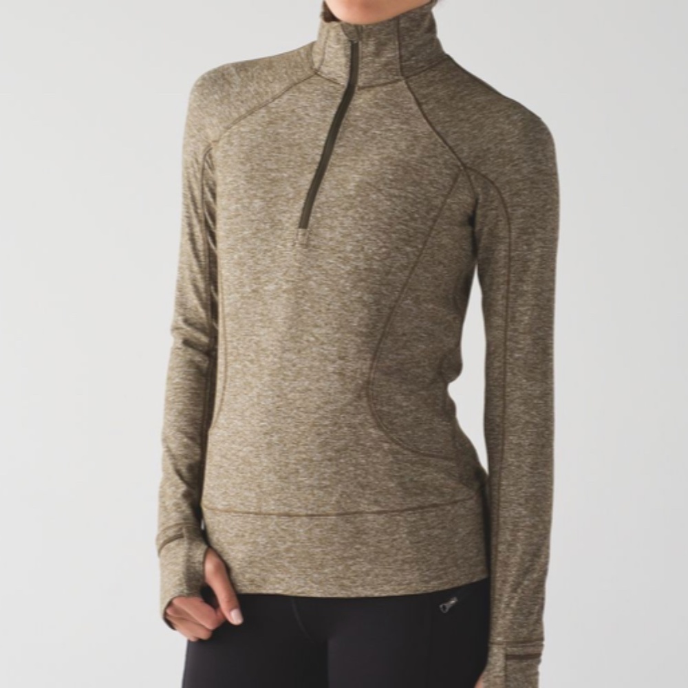 lululemon | rush hour 1/2 zip pull over  - military green